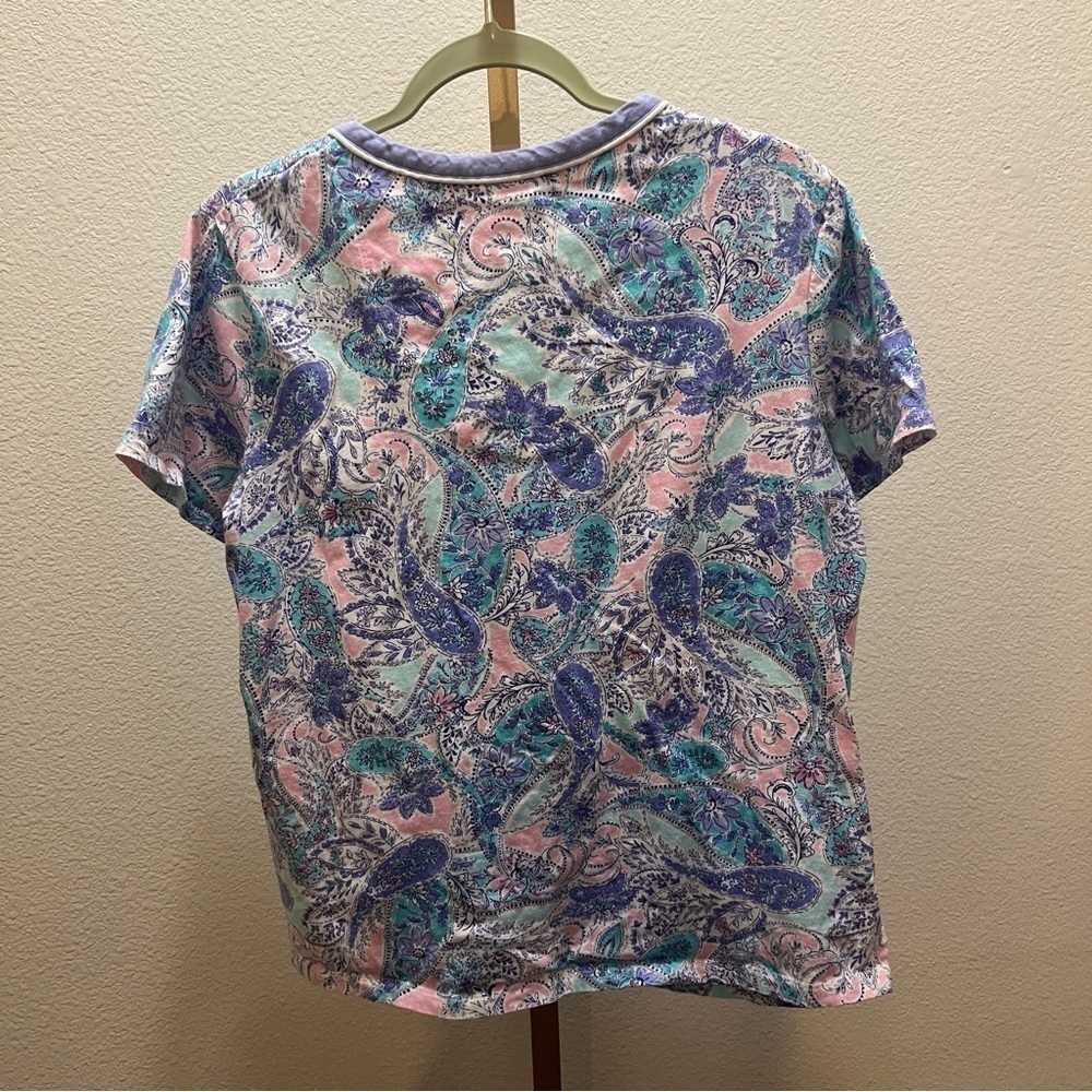 Aria, 2-Piece Pajama Set, lavender & aqua print Large - Picture 6 of 12